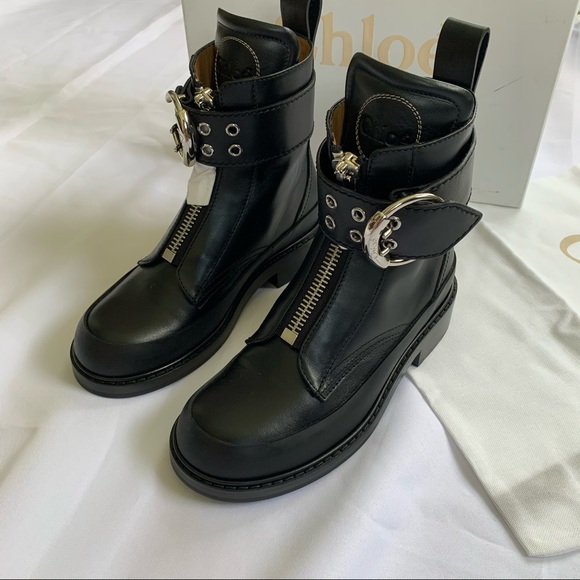 CHLOE Roy Zip Front Combat Boot NEW - Picture 3 of 14